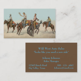 Westerna Vilda western Cowboys Bucking Horses Visitkort