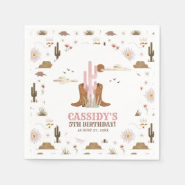 Westerna Vilda western Cowgirl Birthday Pappersservett