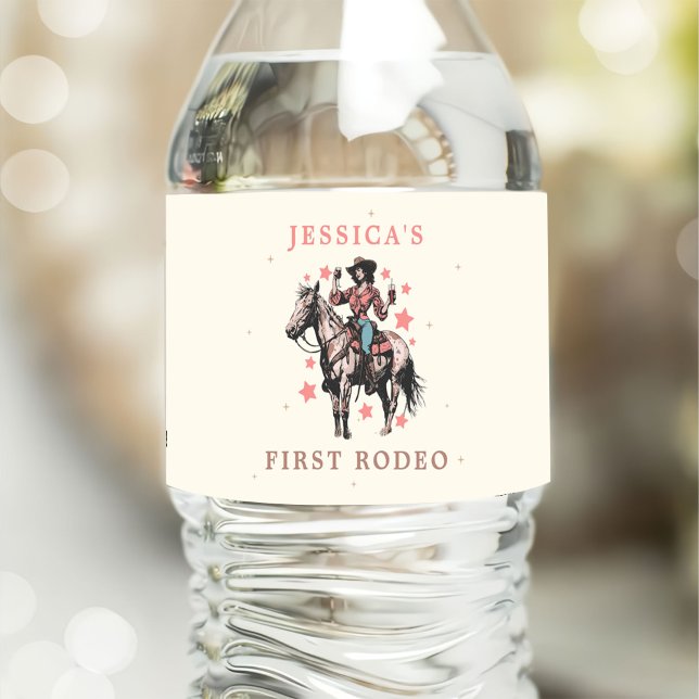 Westerna Vilda western Cowgirl Birthday Vattenflaskor Etikett (Skapare uppladdad)
