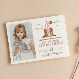 Westerna Vilda western Cowgirl Rodeo Birthday Inbjudningar