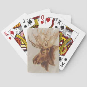 Westernare amerikansk djurstudie Moose Porträtt Casinokort