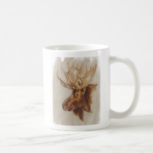 Westernare amerikansk djurstudie  Moose Porträtt Kaffemugg