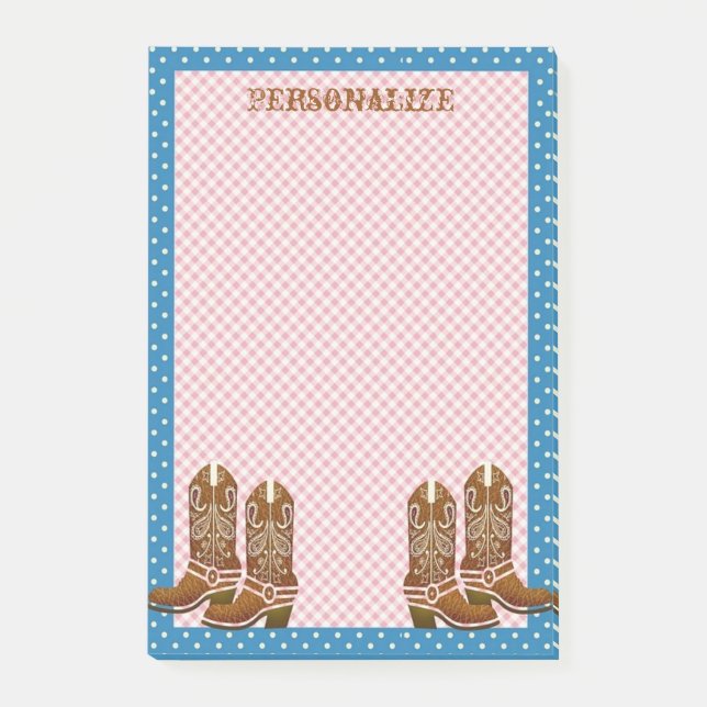 Westernare Boots i Rustic Land Post-it Block (Framsida)