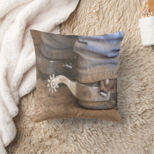 Westernare Cowboy Dusty Boots and Spurs Kudde