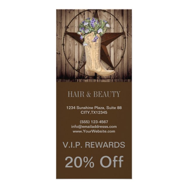 Westernare cowboy i rustiska ladugårdskogar reklamkort (Framsidan)