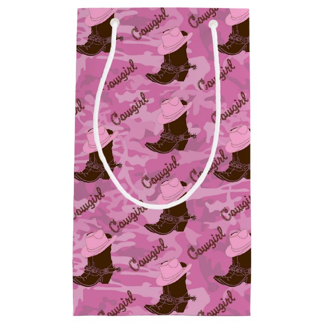 Westernare Cowgirl Hat and Boots Print Gift Bag (Framsidan)