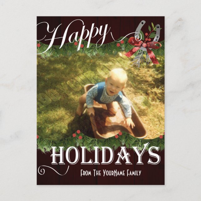 Westernare Garland Photo Personlig Helgdag Card Helg Vykort (Framsida)