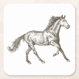 Westernare häst, Landsbyggsbröllopet Equestrian Underlägg Papper Kvadrat