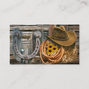 Westernare hästskoe Cowboy Hat Lasso Visitkort