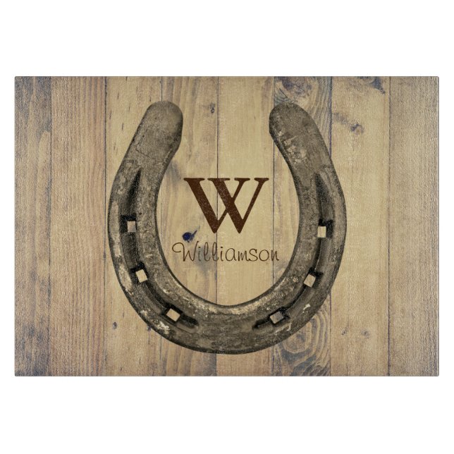 Westernare Horse Ranch Horseshoe & Barn Wood Platt (Framsidan)