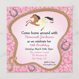 Westernare inbjudan till Cowgirl Horse Party