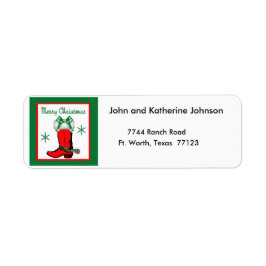 Westernare julpojke Boot God jul Returadress Etikett