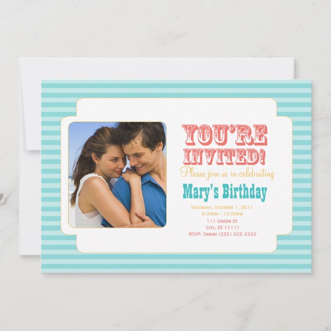 Westernare karneval - Personligt foto Inbjudan - B (Framsida)