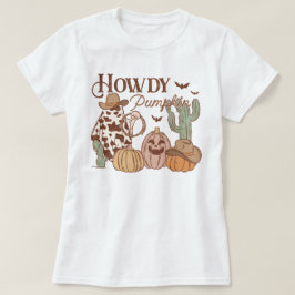 Westernare Land Cowgirl Howdy Pumpkin Halloween T Shirt