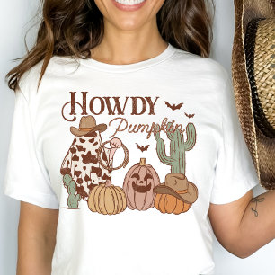 Westernare Land Cowgirl Howdy Pumpkin Halloween T Shirt