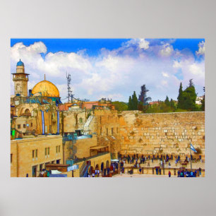 Westernare muren i Jerusalem (morgondagens mur) Po Poster