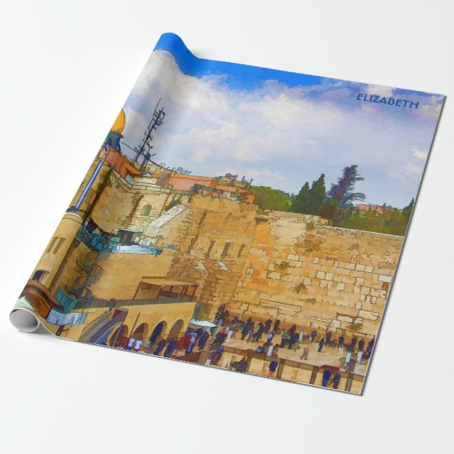 Westernare muren i Jerusalem (morgondagens mur) Presentpapper (Utrullad)