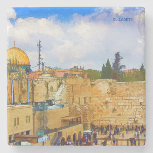 Westernare muren i Jerusalem (morgondagens mur) Stenunderlägg