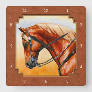 Westernare Quarter Horse Rustic Brown Fyrkantig Klocka