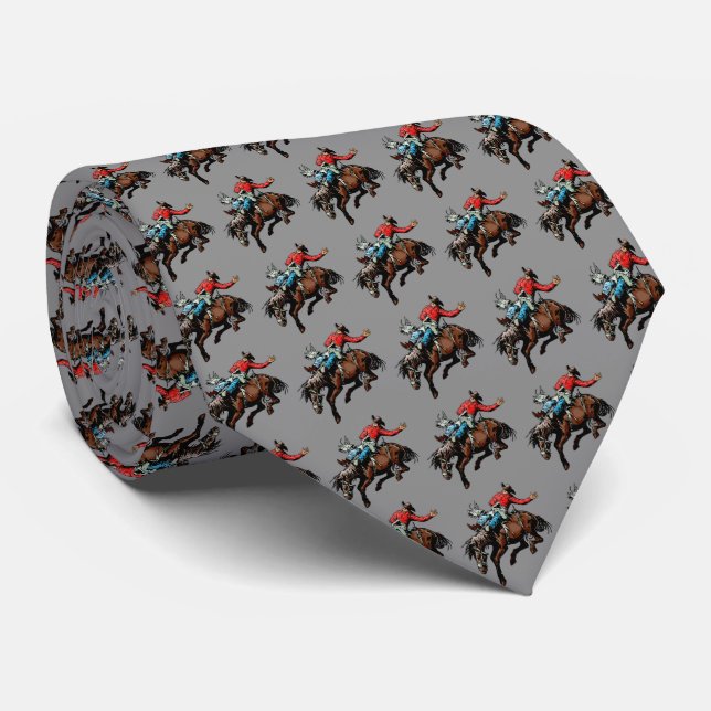 Westernare Rodeo Cowboy Bronc Rider Manar Necktie Slips (Rullad)