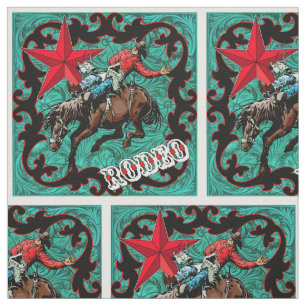 Westernare Rodeo Cowboy Bronc Riding Faux-läder Tyg