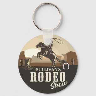 Westernare Rodeovisning för Lasso Roping Roundup  Nyckelring