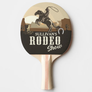 Westernare Rodeovisning för Lasso Roping Roundup  Pingisracket