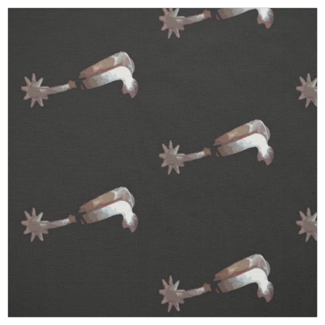 Westernare Silver Cowboy-maka på svart Tyg (Provkarta)