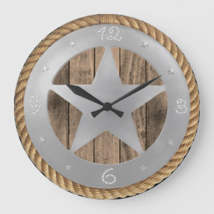 WESTERNARE STAR BADGE CLOCK STOR KLOCKA