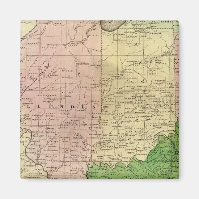 Westernare Stater Olney Karta Magnet (Framsidan)