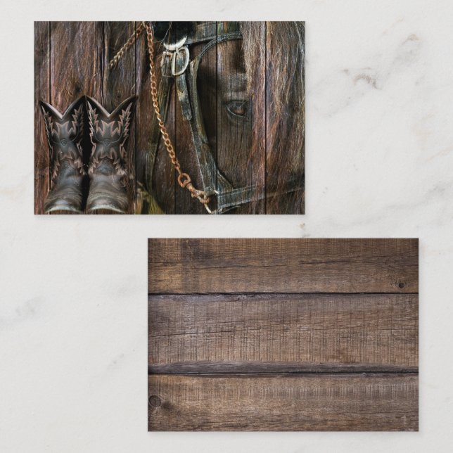 Westernare Stil-hästar och blombollar Visitkort (Fram/baksida)