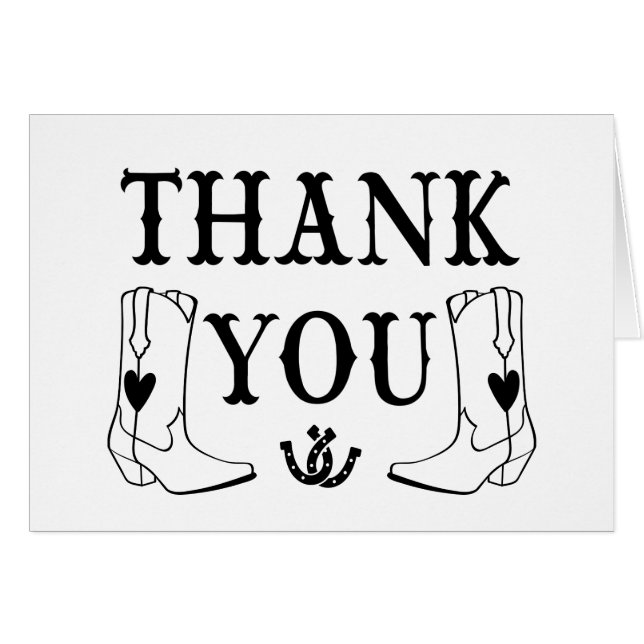 Westernare Tack Cowboy Boots Landsbyggsbröllop OBS Kort (Framsidan Horizontal)