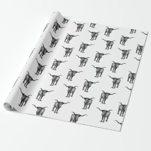 Westernare Texas Longhorn Bull ANPASSNINGSBAR FÄR Presentpapper