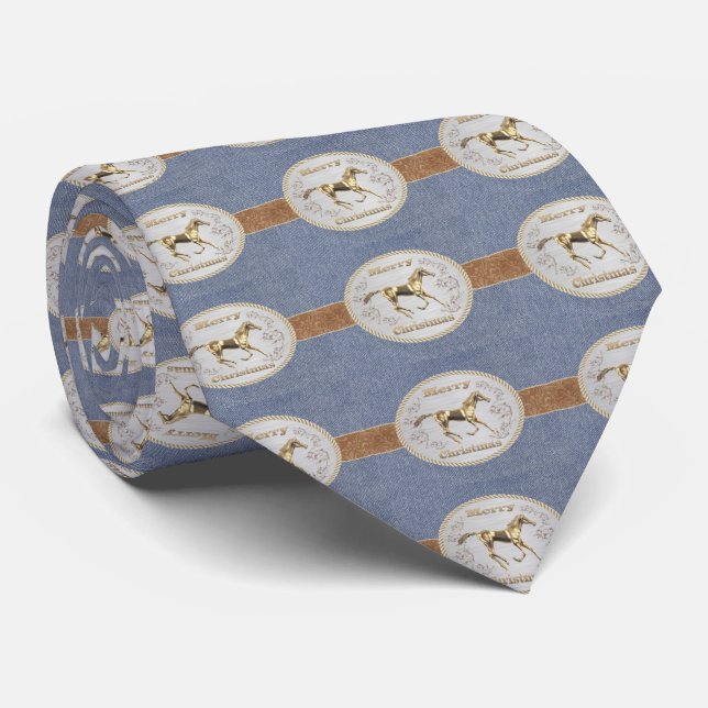 Westernare utskrift med Bälte och låsbeslag Slips (Rullad)