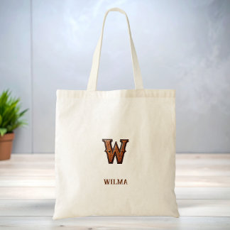 Westernläder med initialmonogram W Tygkasse