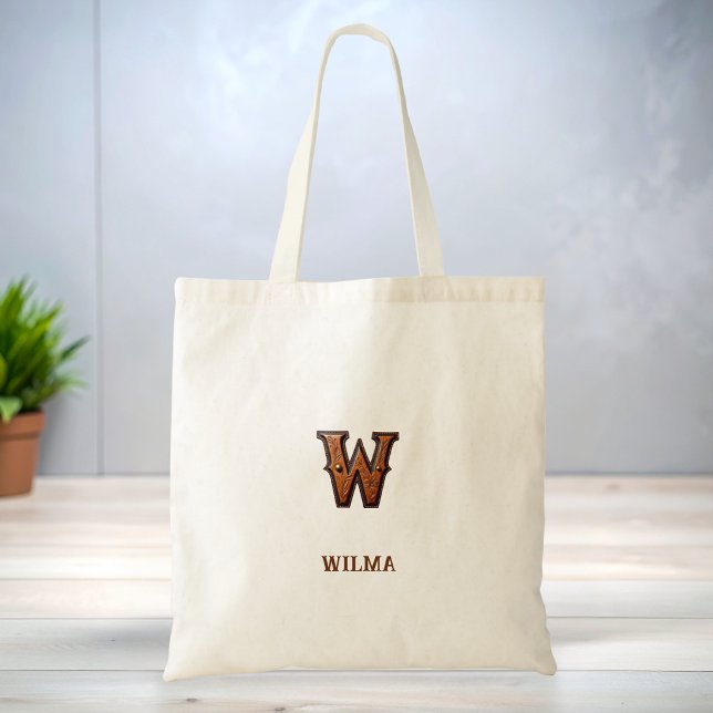 Westernläder med initialmonogram W Tygkasse (Skapare uppladdad)