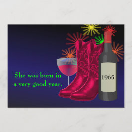 Westernpartaj Cowboystövlar Och Vin Födelsedag Inbjudningar