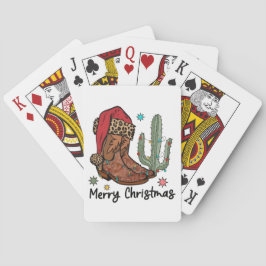 Westernstövlar Santa God Jul Stövlar Xmas Casinokort