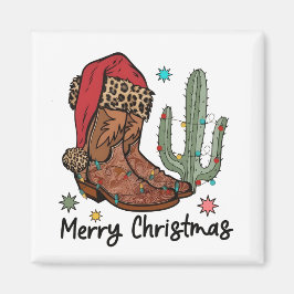 Westernstövlar Santa God Jul Stövlar Xmas Magnet