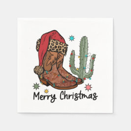 Westernstövlar Santa God Jul Stövlar Xmas Pappersservett