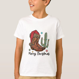 Westernstövlar Santa God Jul Stövlar Xmas T Shirt