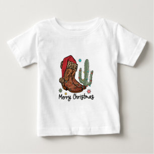 Westernstövlar Santa God Jul Stövlar Xmas T Shirt
