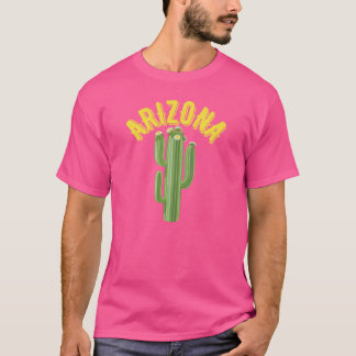 WesternStyle Arizona Saguaro Gold Text State Flowe T Shirt