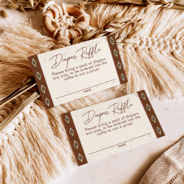 Westernt Aztec Rustic Boho Diaper Raffle Card Tilläggskort