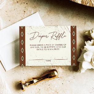 Westernt Aztec Rustic Boho Diaper Raffle Card Tilläggskort