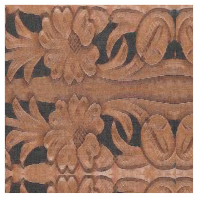 Westernt bearbetat tyg för läderbältetryck (Närbild)