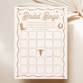 Westernt Bingo-spelkort för Möhippa Inbjudningar