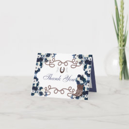 Westernt Blue Charra Quinceanera - tackkort Inbjudan