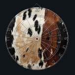 Westernt bruna Cream Cowhide Animal Darttavla<br><div class="desc">Western Brown Cream Cowhide Animal Cowboy Cowgirl</div>