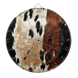 Westernt bruna Cream Cowhide Animal Darttavla
